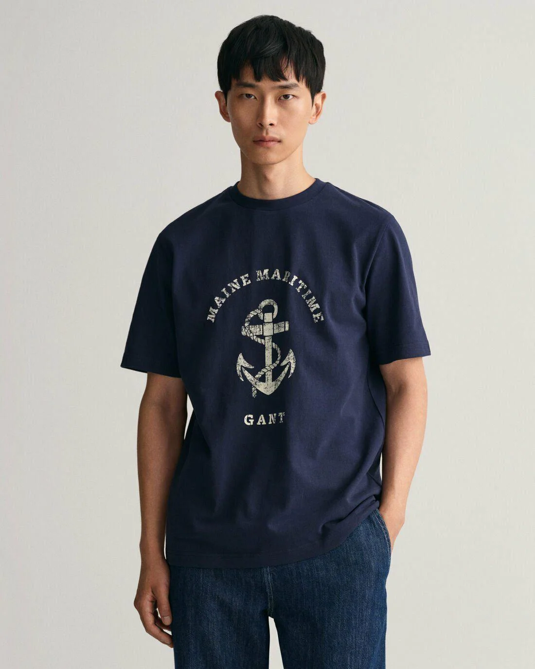 T-Shirts | Mens GANT Maritime T-Shirt Evening Blue