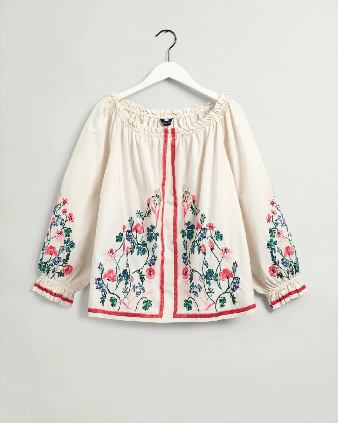 Shirts And Blouses | Womens GANT Embroidered Wild Floral Print Blouse Eggshell