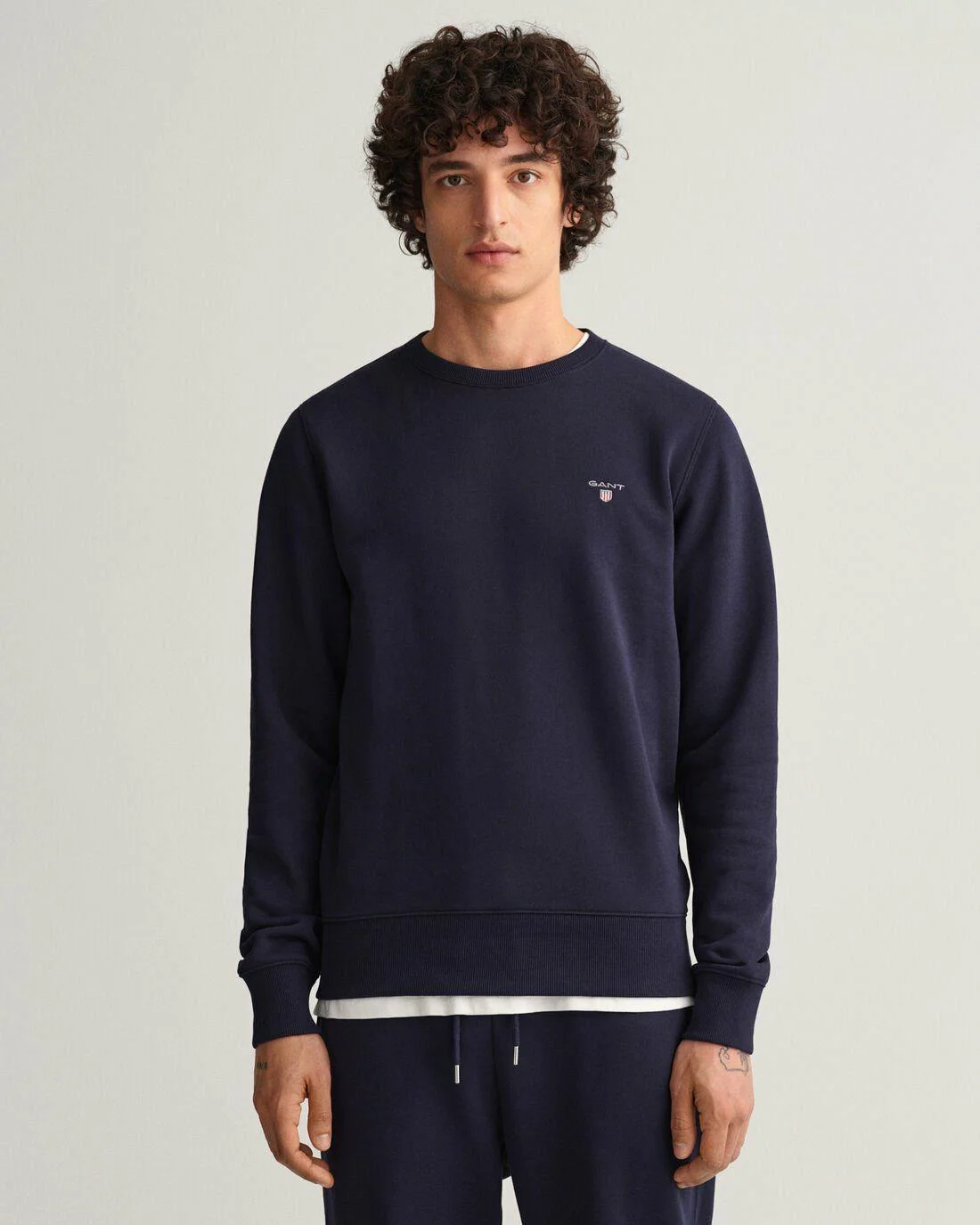 Hoodies And Sweats | Mens GANT Original Crew Neck Sweatshirt Evening Blue