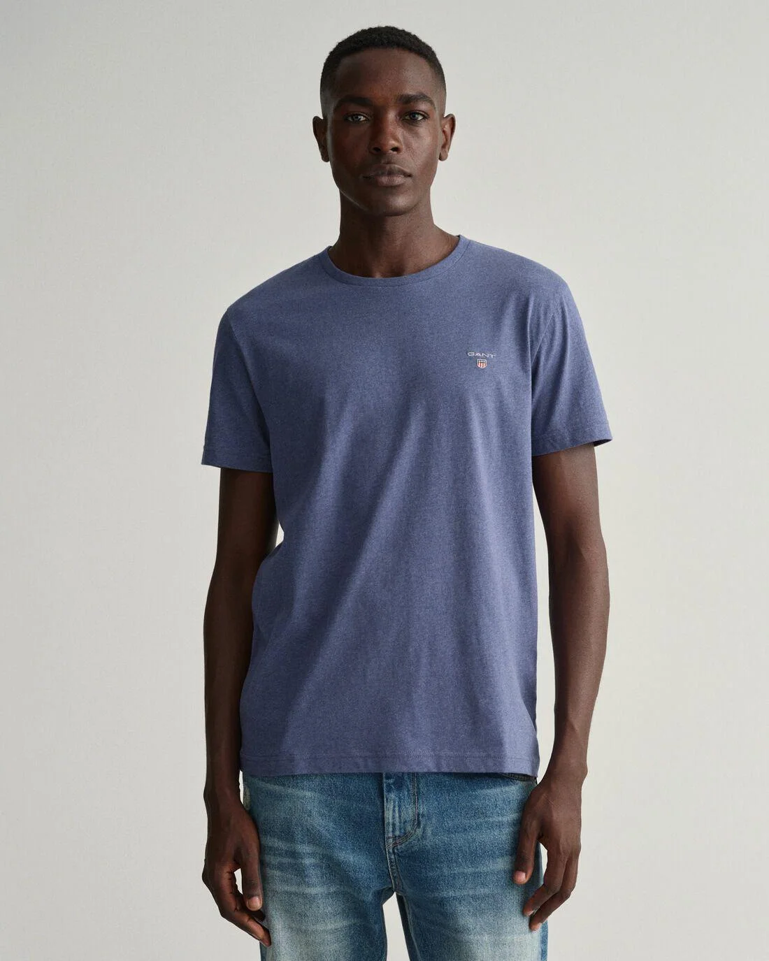 T-Shirts | Mens GANT Original T-Shirt Dk Jeansblue Melange