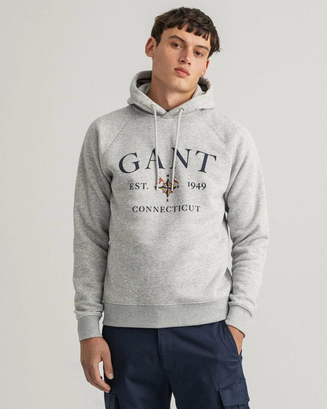 Hoodies And Sweats | Mens GANT Sailing Hoodie Light Grey Melange