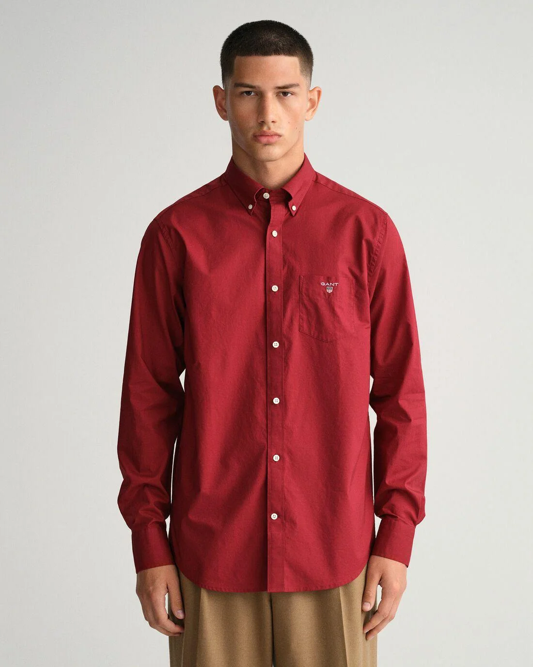 Shirts | Mens GANT Regular Fit Broadcloth Shirt Plumped Red