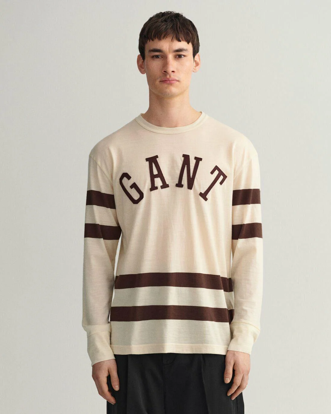 T-Shirts | Mens GANT Wool Jersey Long Sleeve T-Shirt Cream