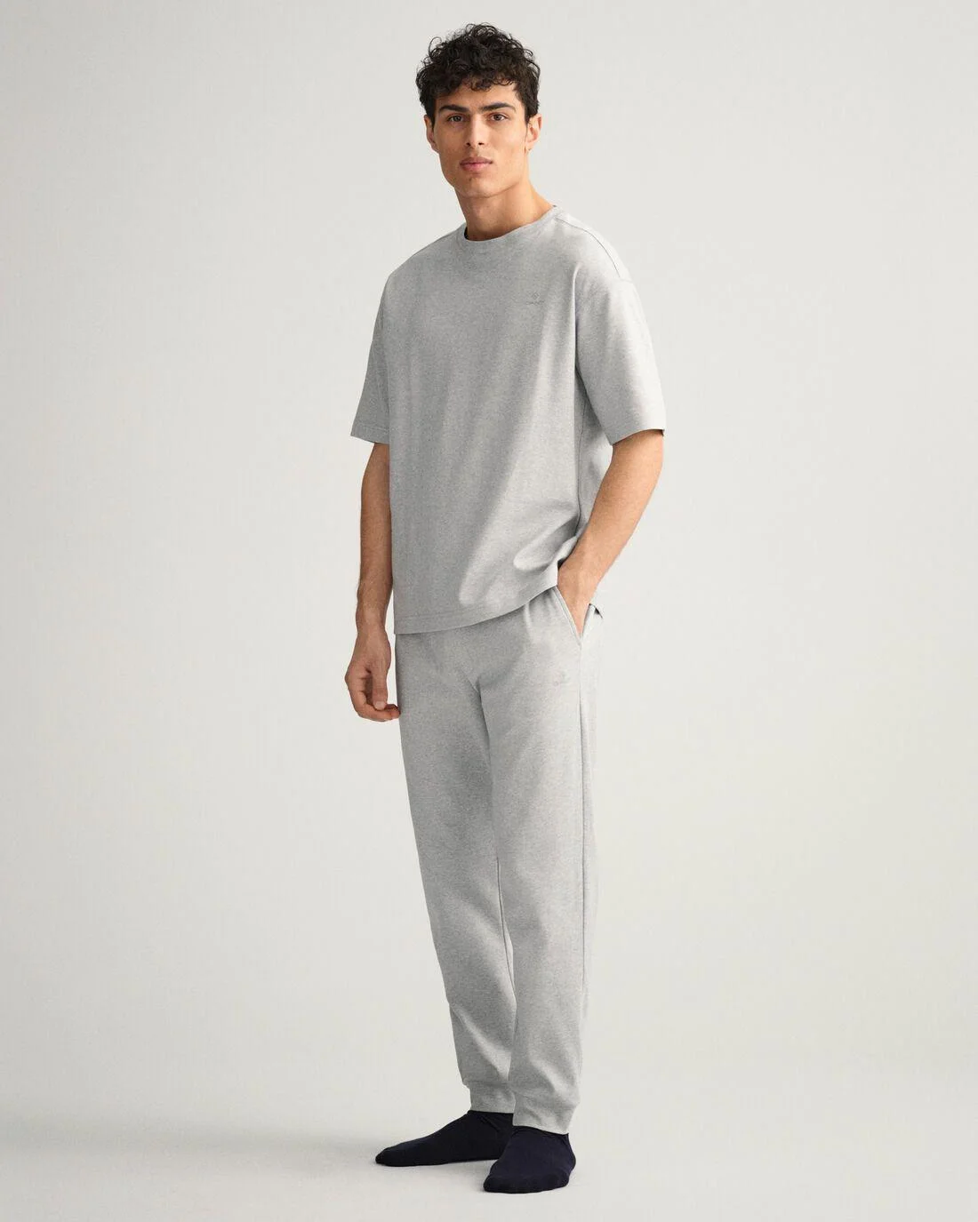 Nightwear | Mens GANT Premium Loungewear Set Light Grey Melange