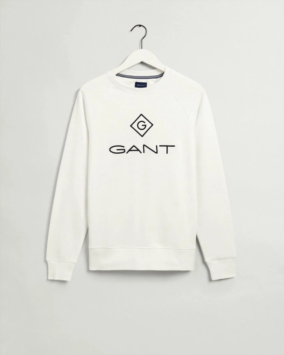 Hoodies And Sweats | Mens GANT Logo Crew Neck Sweatshirt Eggshell