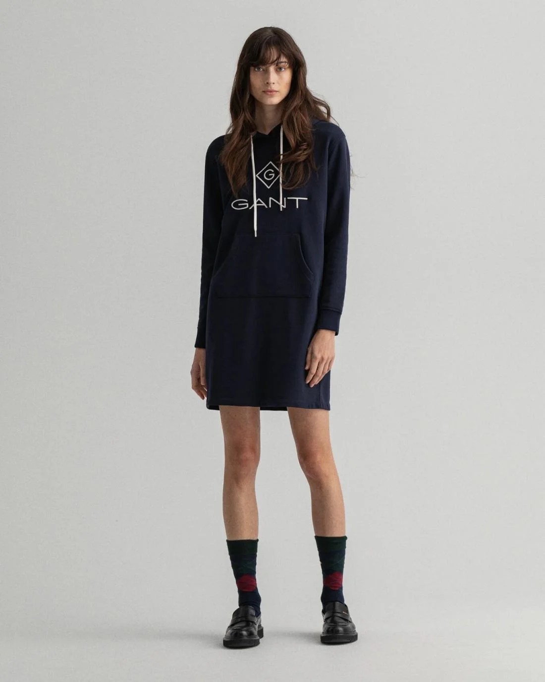 Dresses | Womens GANT Logo Hoodie Dress Evening Blue