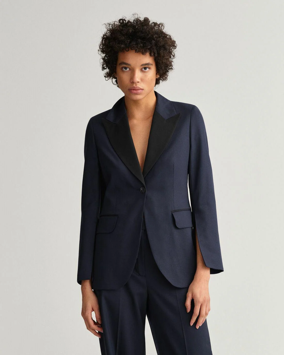 Blazers | Womens GANT Slim Fit Tuxedo Blazer Evening Blue