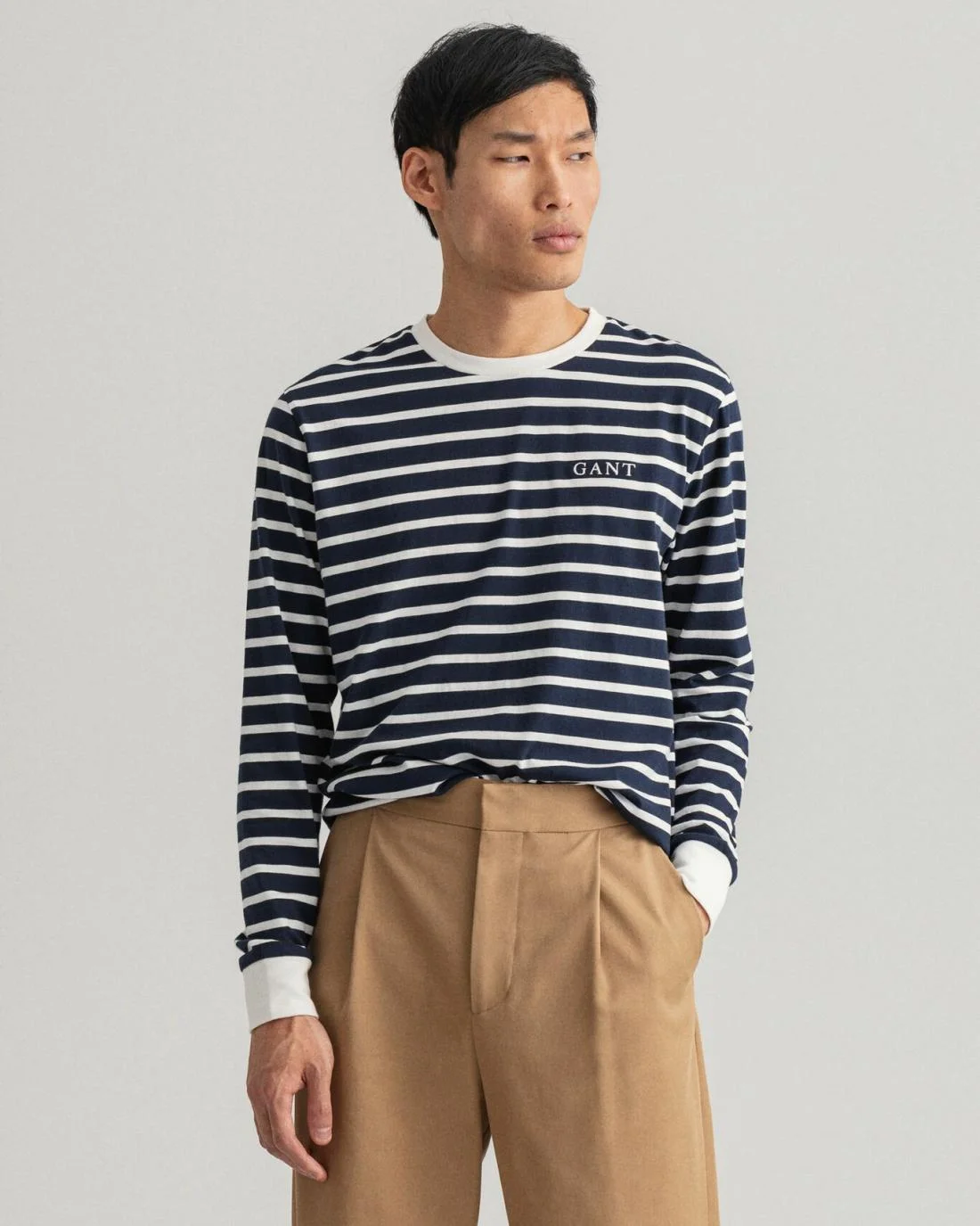 T-Shirts | Mens GANT Sailing Print Long-Sleeve T-Shirt Evening Blue