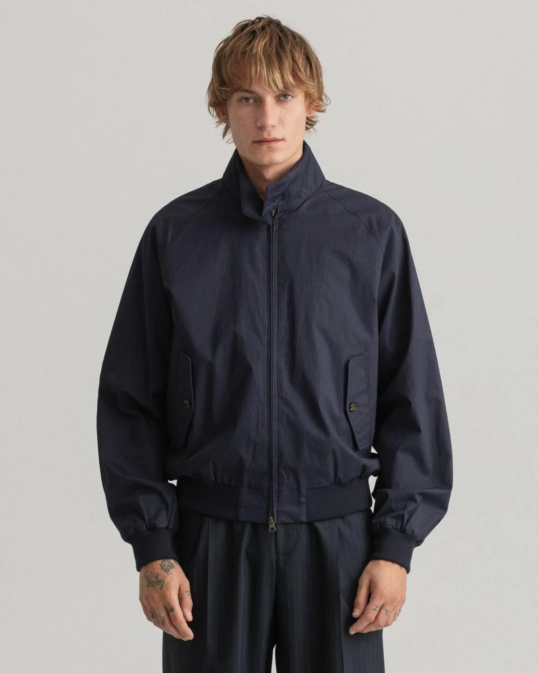 Jackets And Coats | Mens GANT Cotton Harrington Jacket Evening Blue