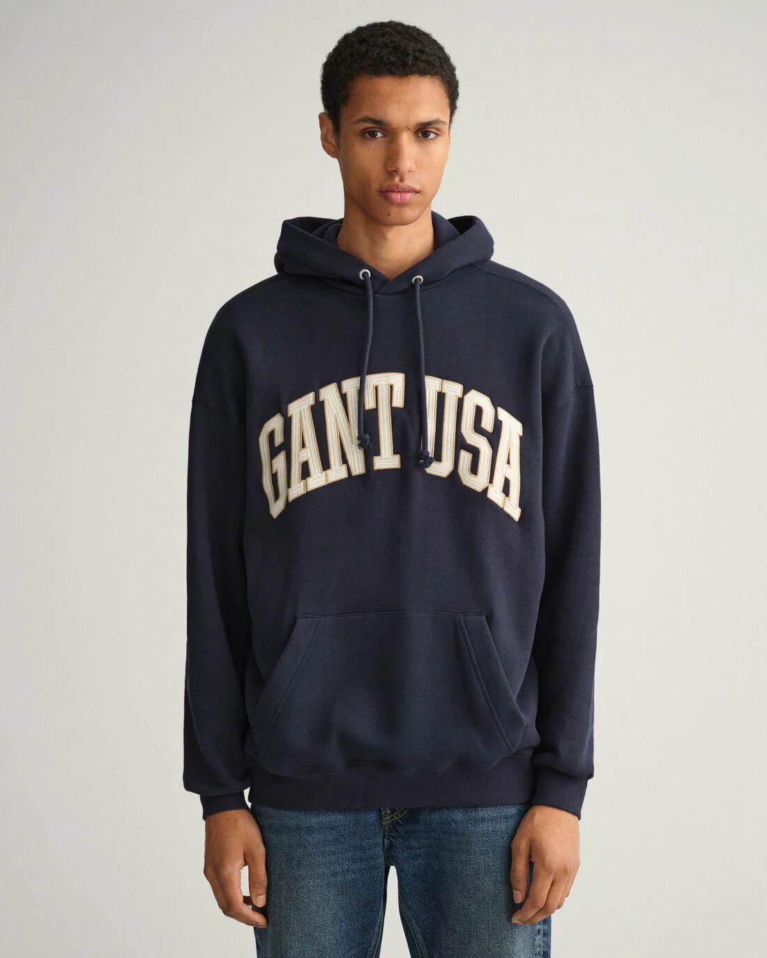 Hoodies And Sweats | Mens GANT Usa Graphic Sweat Hoodie Evening Blue