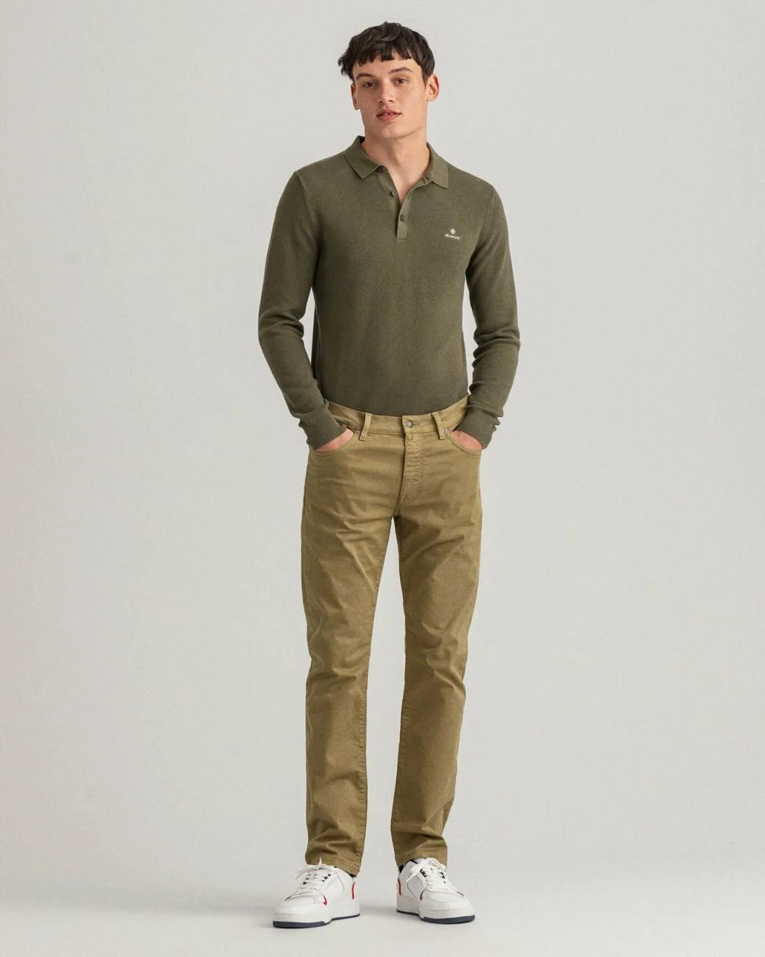 Jeans | Mens GANT Arley Regular Fit Desert Jeans Utility Green