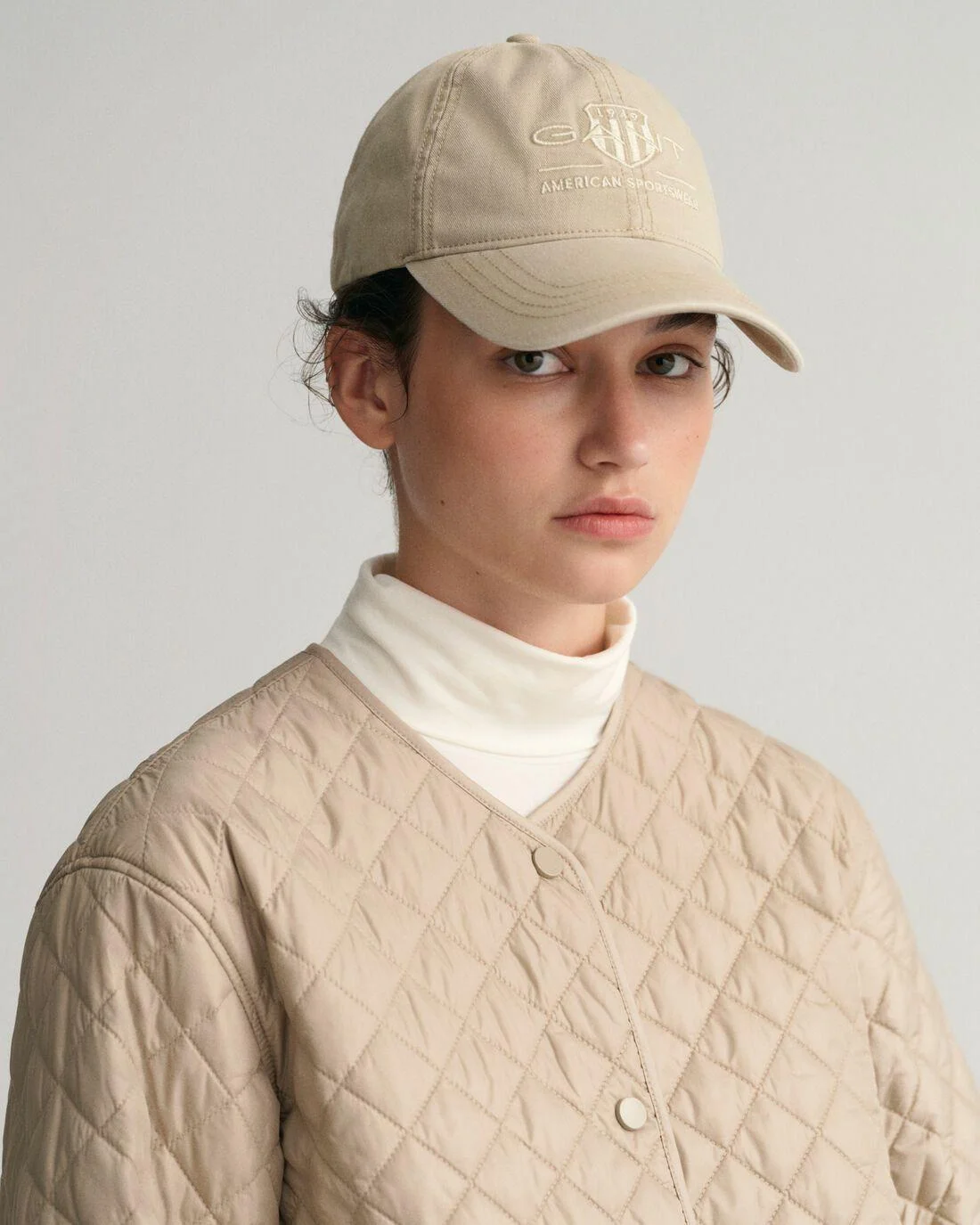 Hats | Womens GANT Tonal Archive Shield Cap Concrete Beige