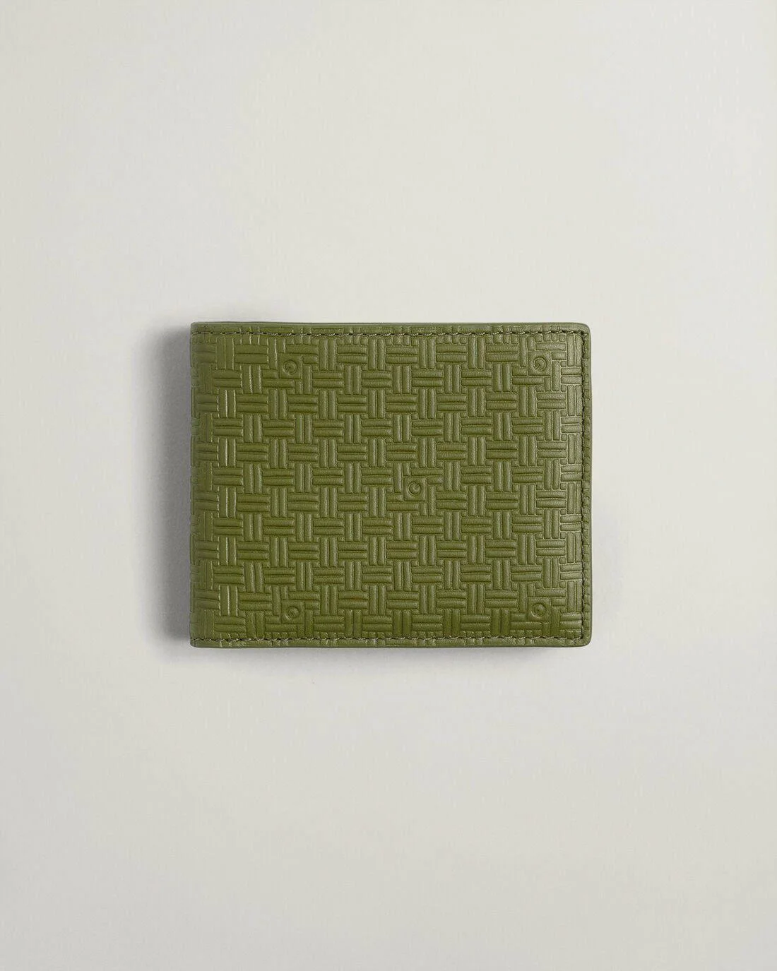 Wallets | Mens GANT Leather Signature Weave Wallet Hunter Green