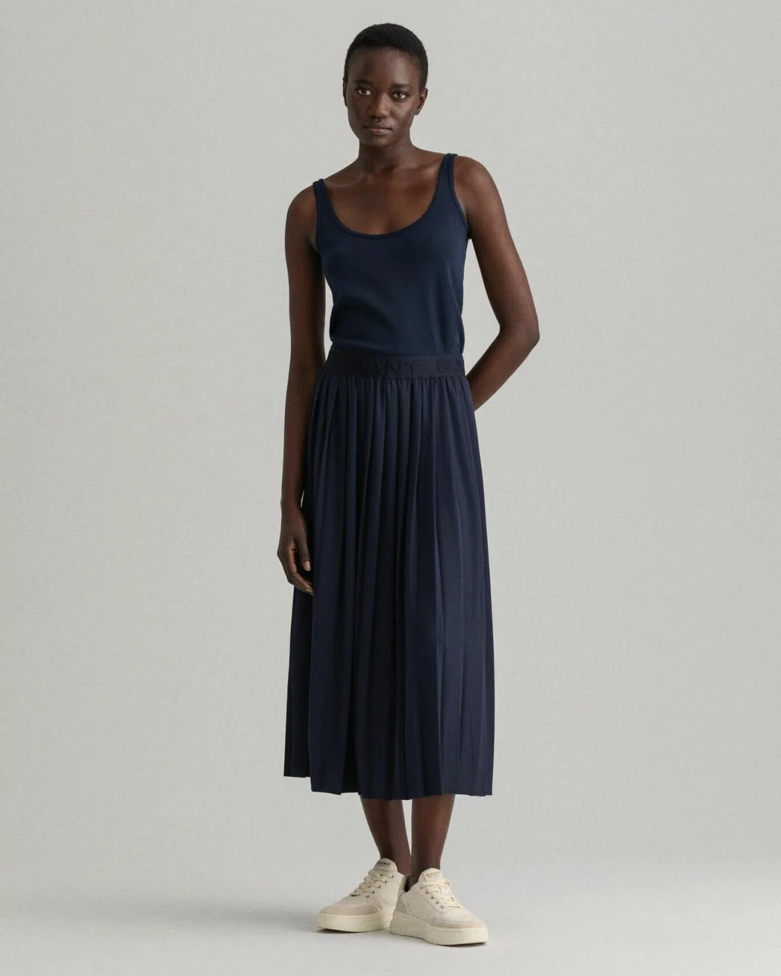 Shorts And Skirts | Womens GANT Pleated Skirt Evening Blue