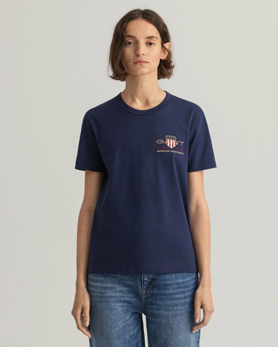 Polos And T-Shirts | Womens GANT Archive Shield T-Shirt Evening Blue