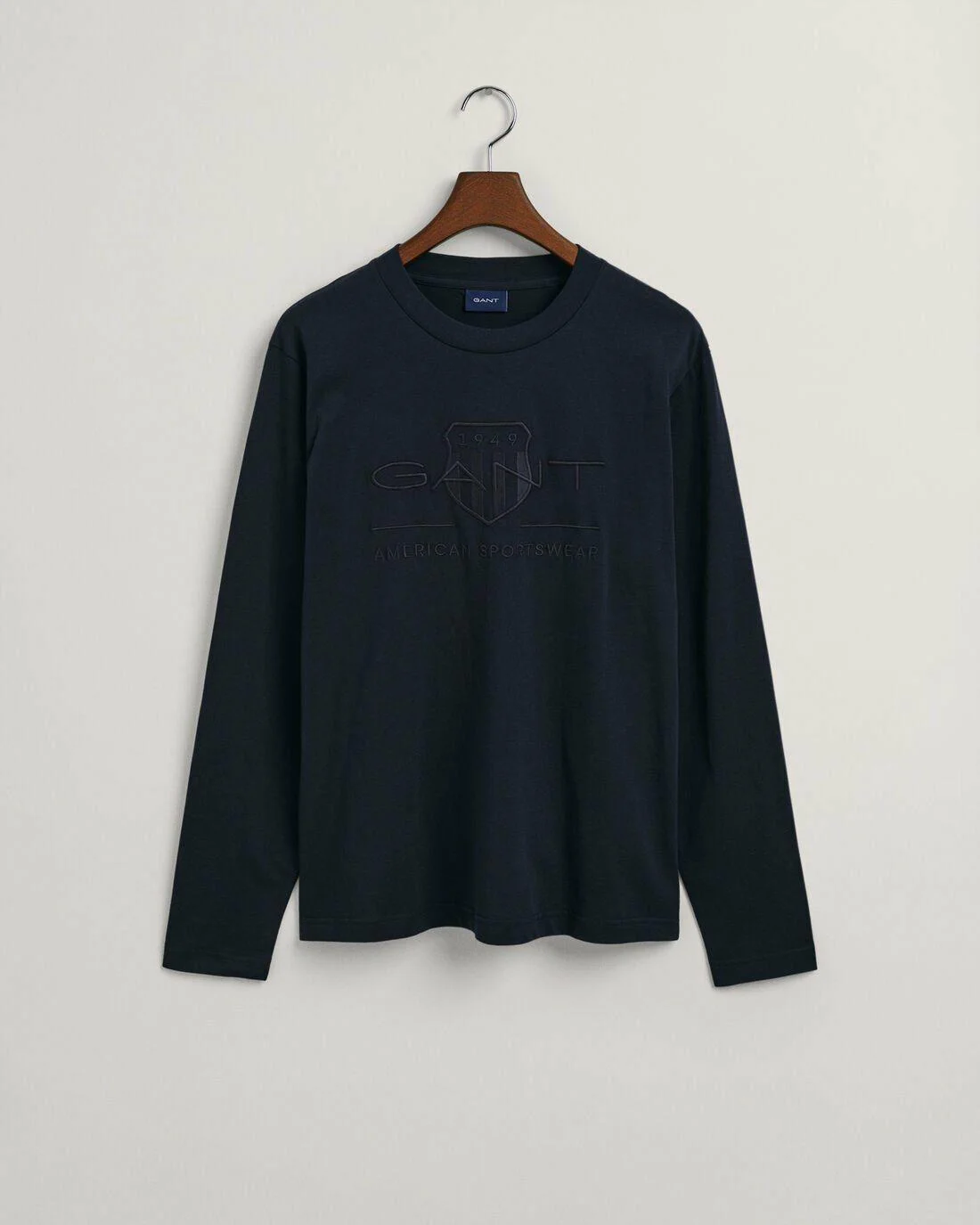 T-Shirts | Mens GANT Tonal Archive Shield Long Sleeve T-Shirt Evening Blue