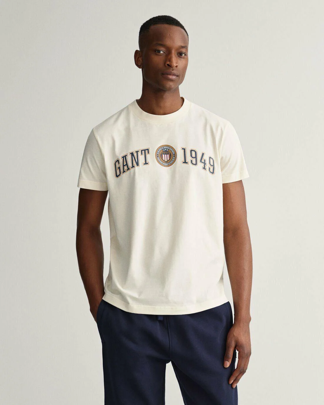 T-Shirts | Mens GANT Crest Shield T-Shirt Cream