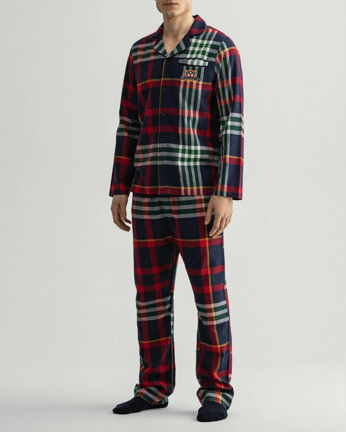 Underwear | Mens GANT Tartan Flannel Pajama Set Evening Blue