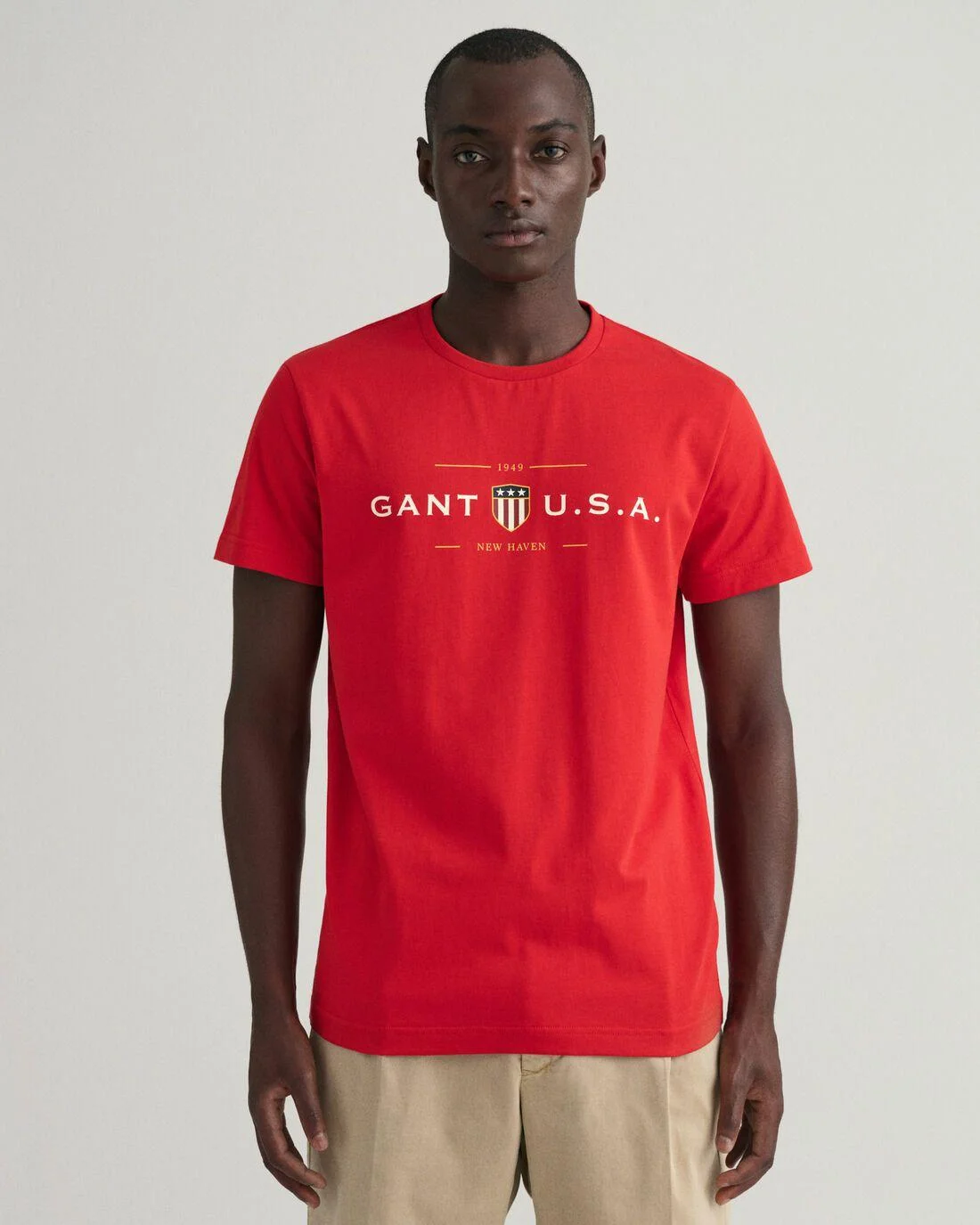 T-Shirts | Mens GANT Banner Shield T-Shirt Equestrian Red