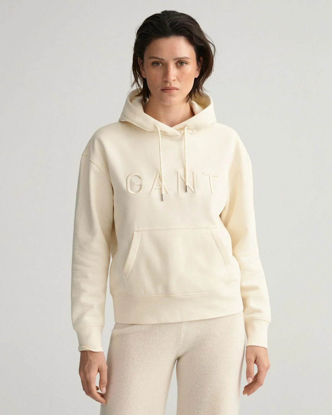 Hoodies And Sweats | Womens GANT Tonal Hoodie Cream