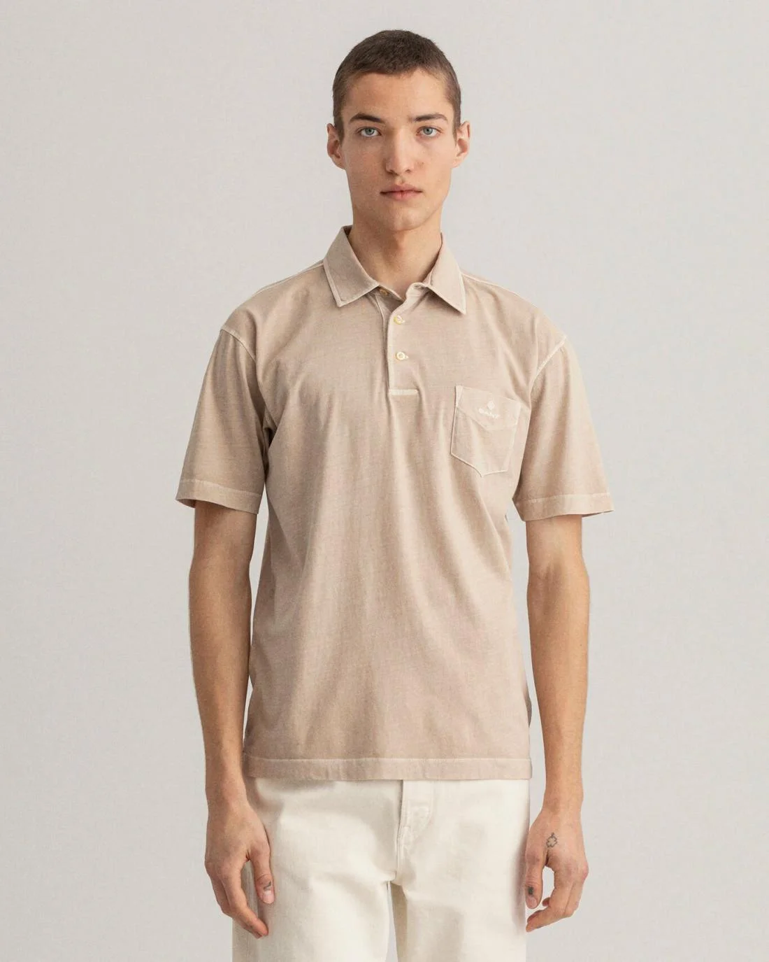 Polo Shirts | Mens GANT Sunfaded Jersey Polo Shirt Plaza Taupe