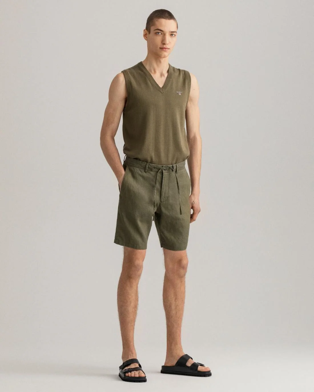 Shorts | Mens GANT Relaxed Fit Linen Drawstring Shorts Racing Green