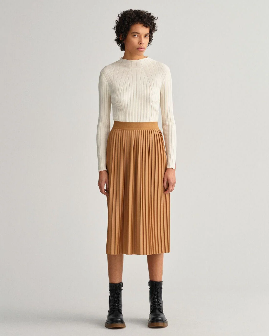 Shorts And Skirts | Womens GANT Pleated Jersey Skirt Roasted Walnut