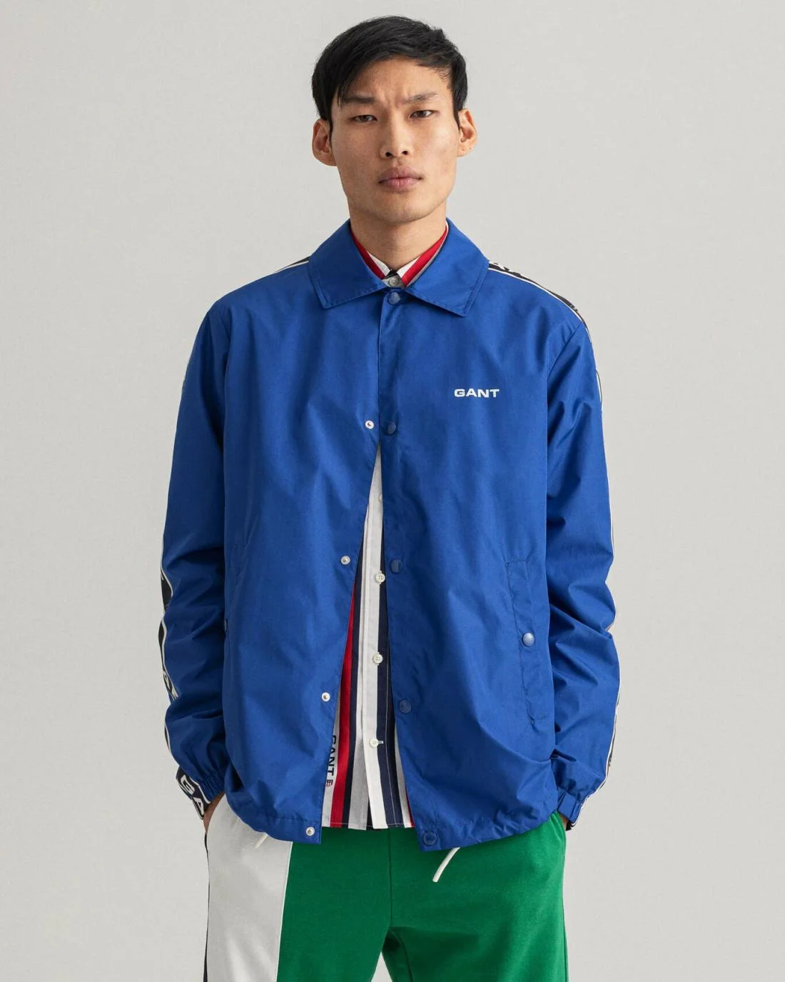 Jackets And Coats | Mens GANT Packable Coach Jacket College Blue