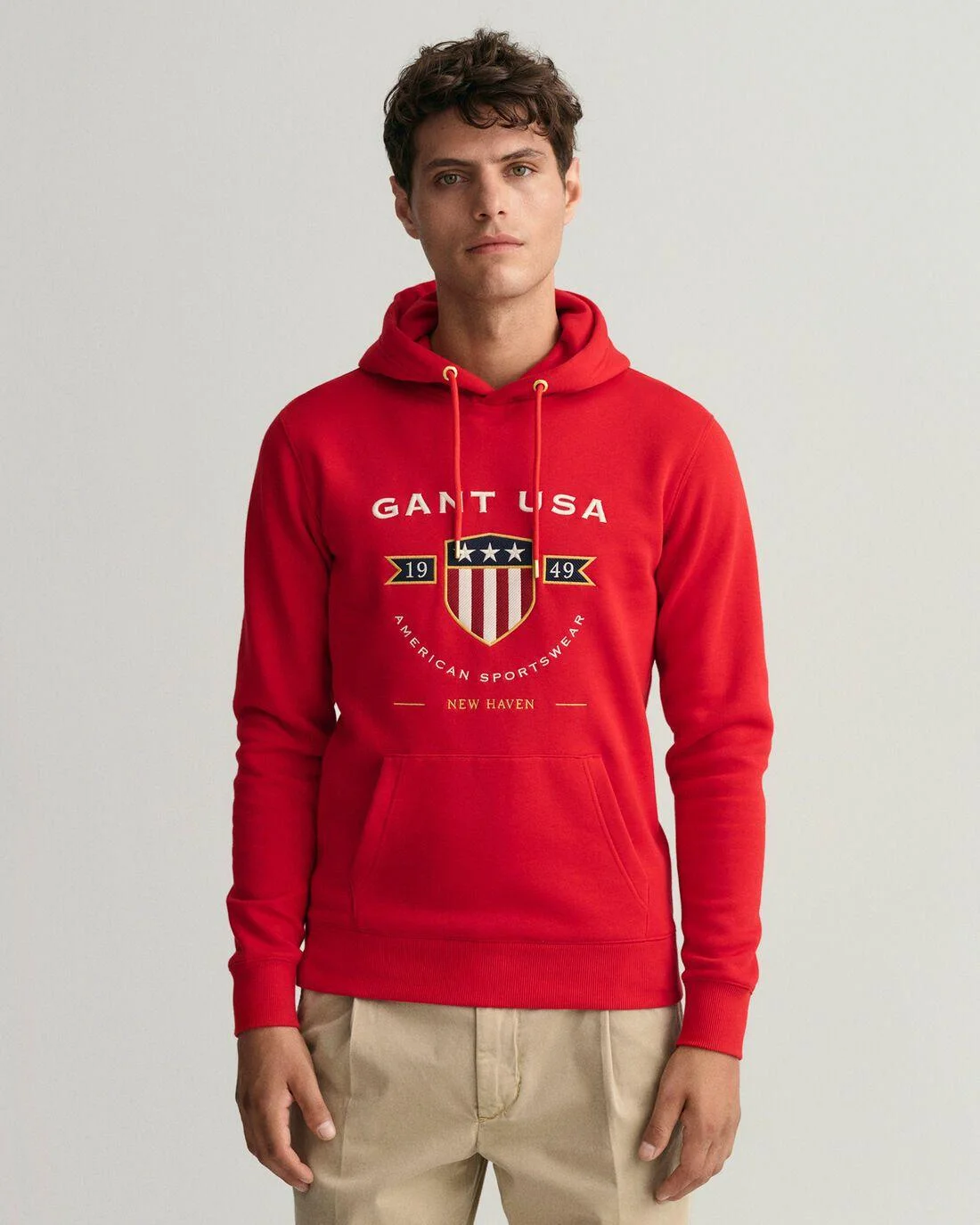 Hoodies And Sweats | Mens GANT Banner Shield Hoodie Equestrian Red