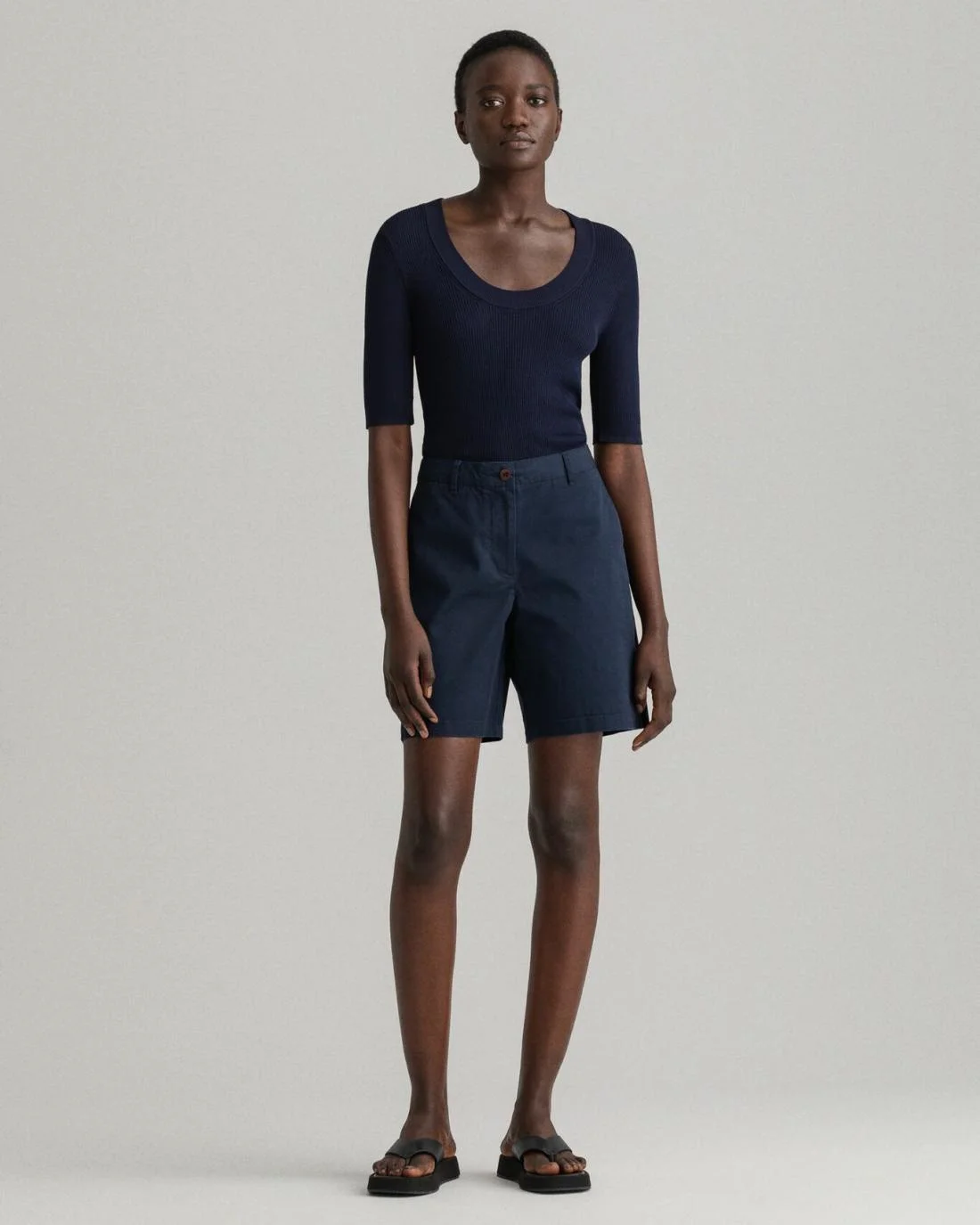 Shorts And Skirts | Womens GANT Slim Fit Classic Chino Shorts Marine