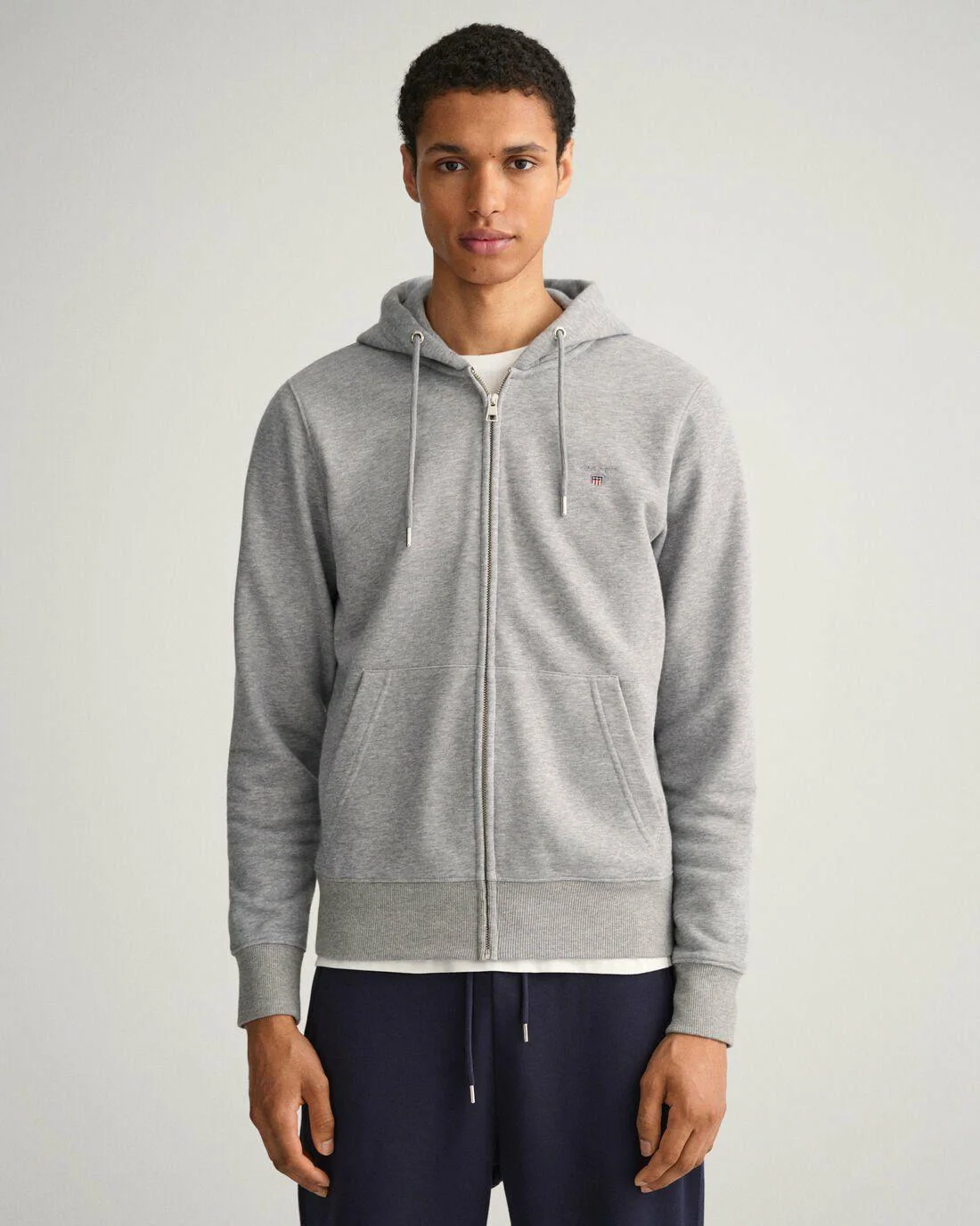 Hoodies And Sweats | Mens GANT Original Full-Zip Hoodie Grey Melange