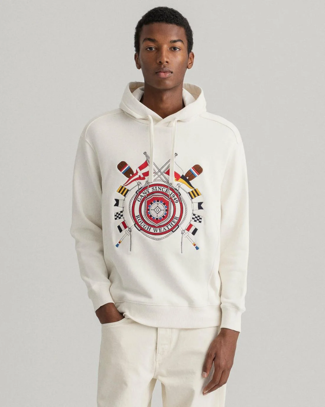 Hoodies And Sweats | Mens GANT Rough Weather Hoodie Caulk White