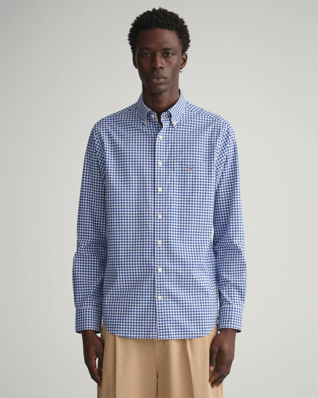 Shirts | Mens GANT Regular Fit Gingham Broadcloth Shirt College Blue