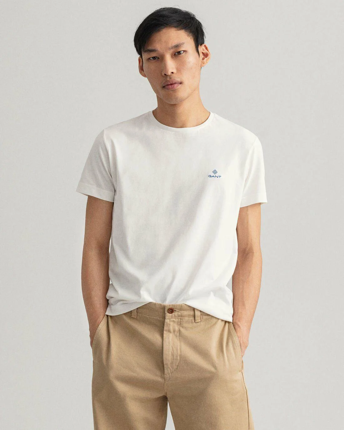 T-Shirts | Mens GANT Contrast Logo T-Shirt Eggshell