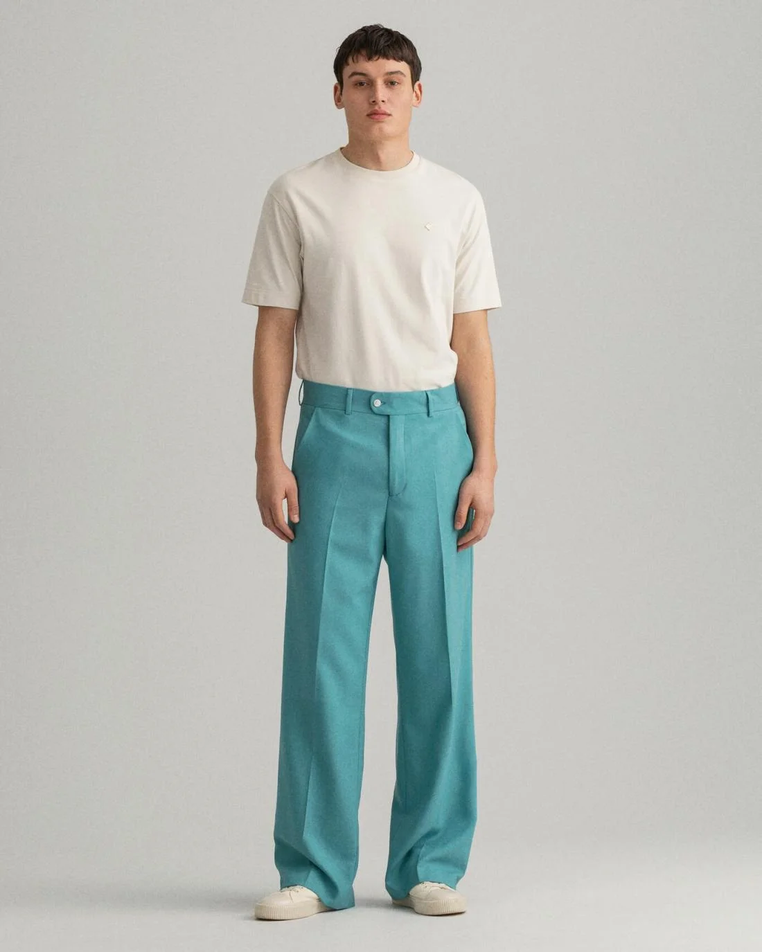 Chinos | Mens GANT Light Wool Suit Pants Light Aqua Green