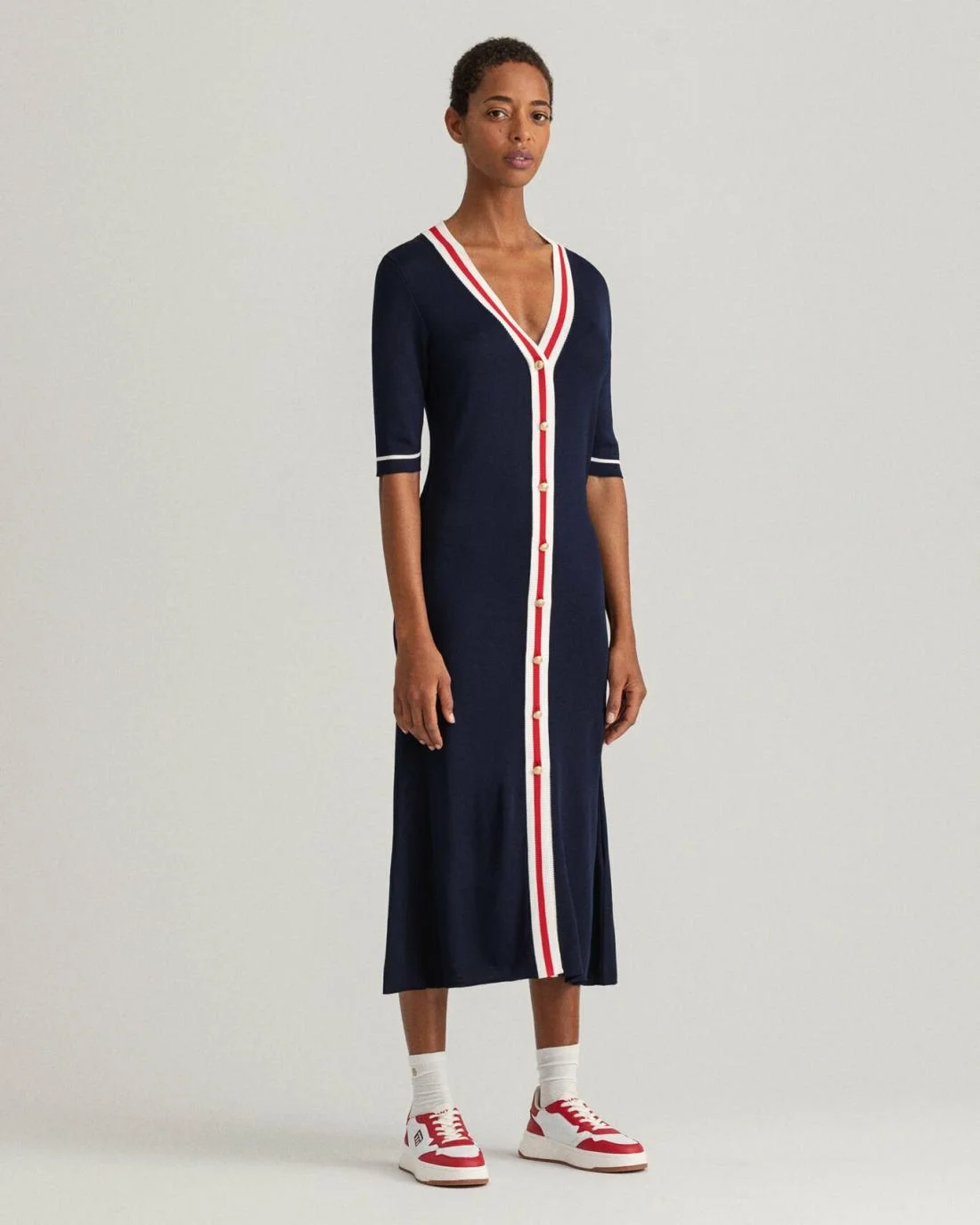 Dresses | Womens GANT Contrast Border Cardigan Dress Evening Blue