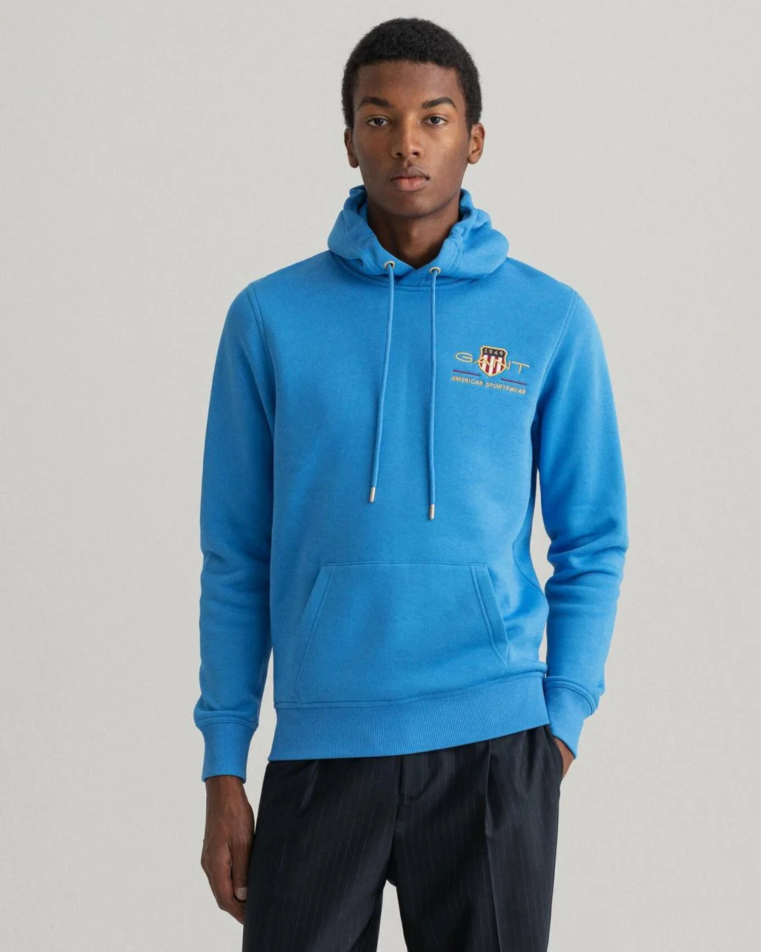 Hoodies And Sweats | Mens GANT Medium Archive Shield Hoodie Day Blue