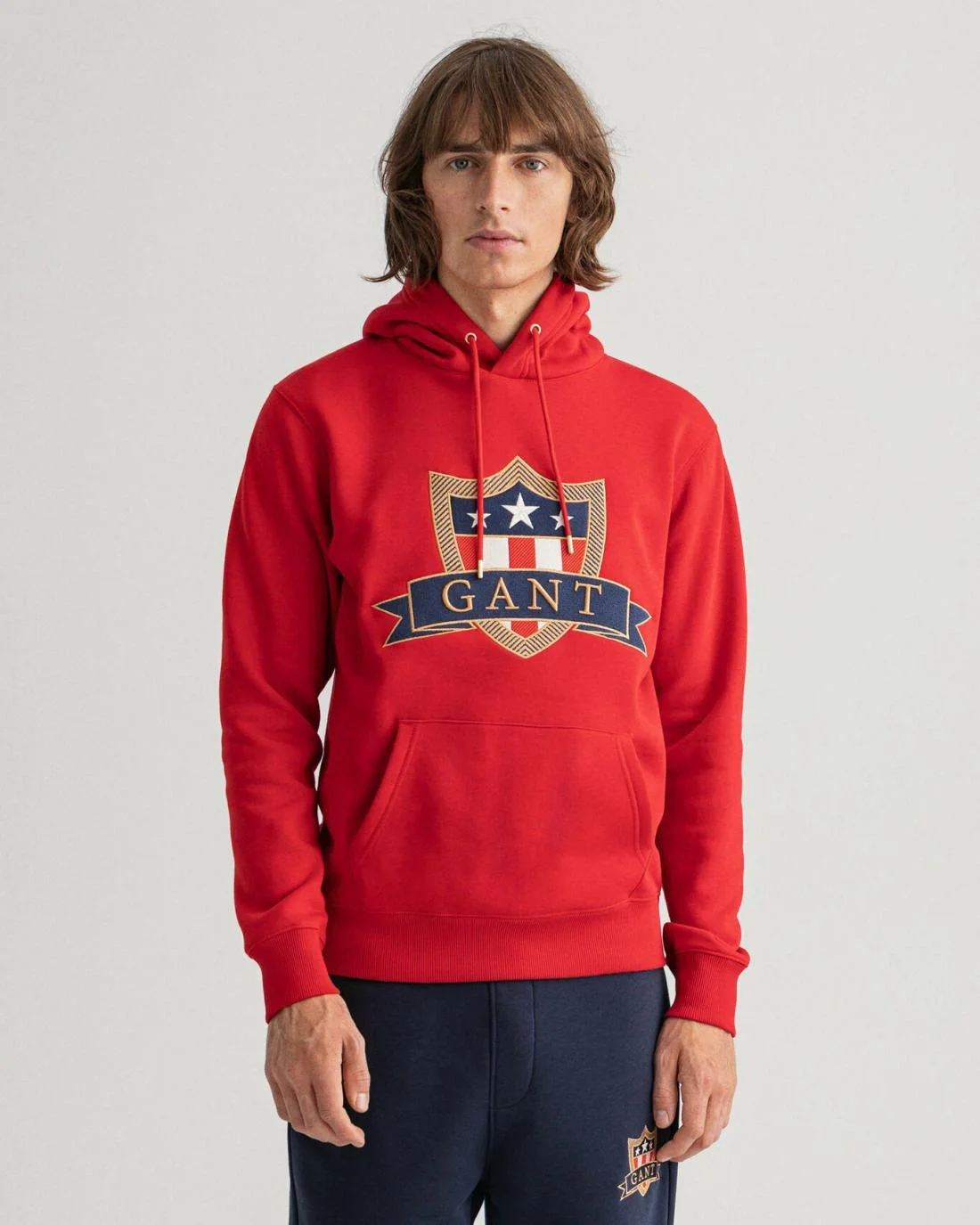 Hoodies And Sweats | Mens GANT Banner Shield Hoodie Equestrian Red