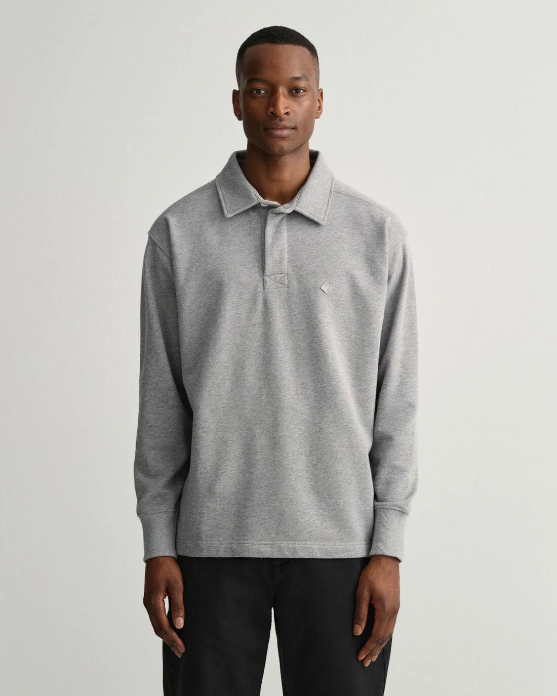 Rugby Shirts | Mens GANT Icon G Sweat Heavy Rugger Grey Melange