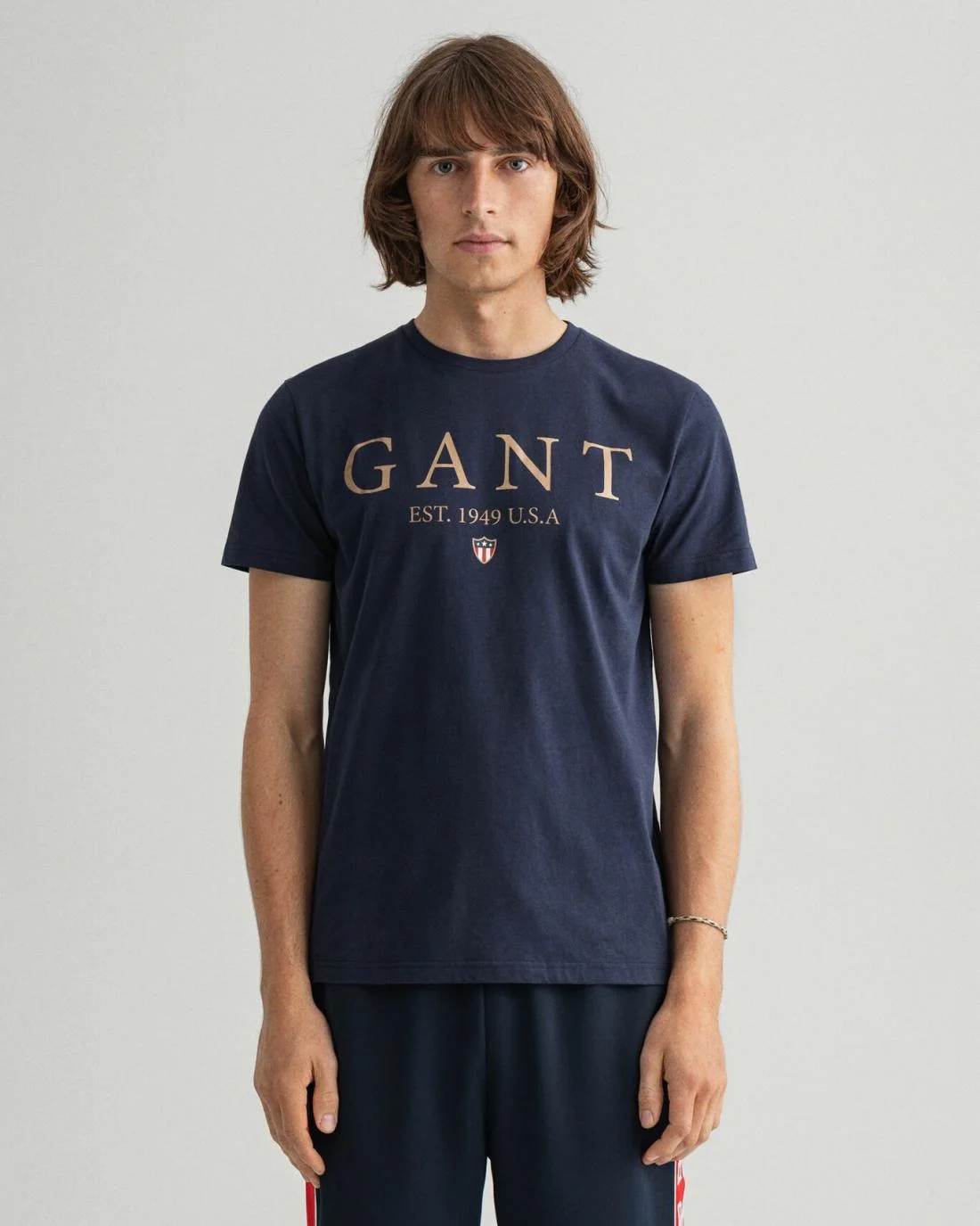 T-Shirts | Mens GANT Banner Shield Graphic T-Shirt Evening Blue