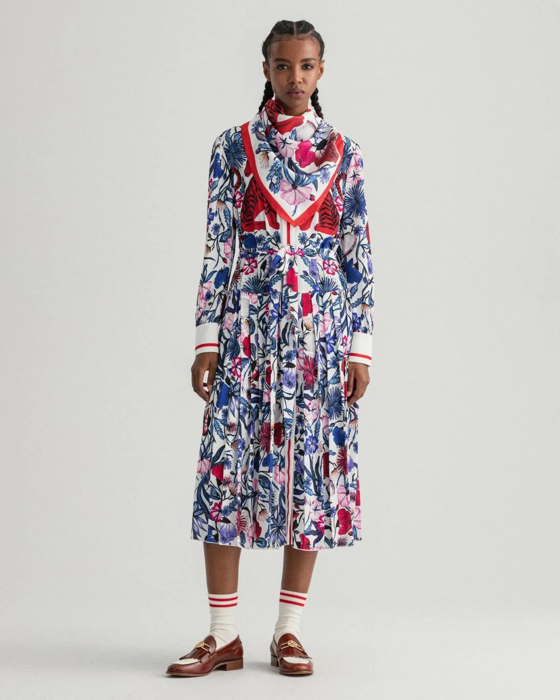 Dresses | Womens GANT Tiger Flower Pleated Dress Eggshell