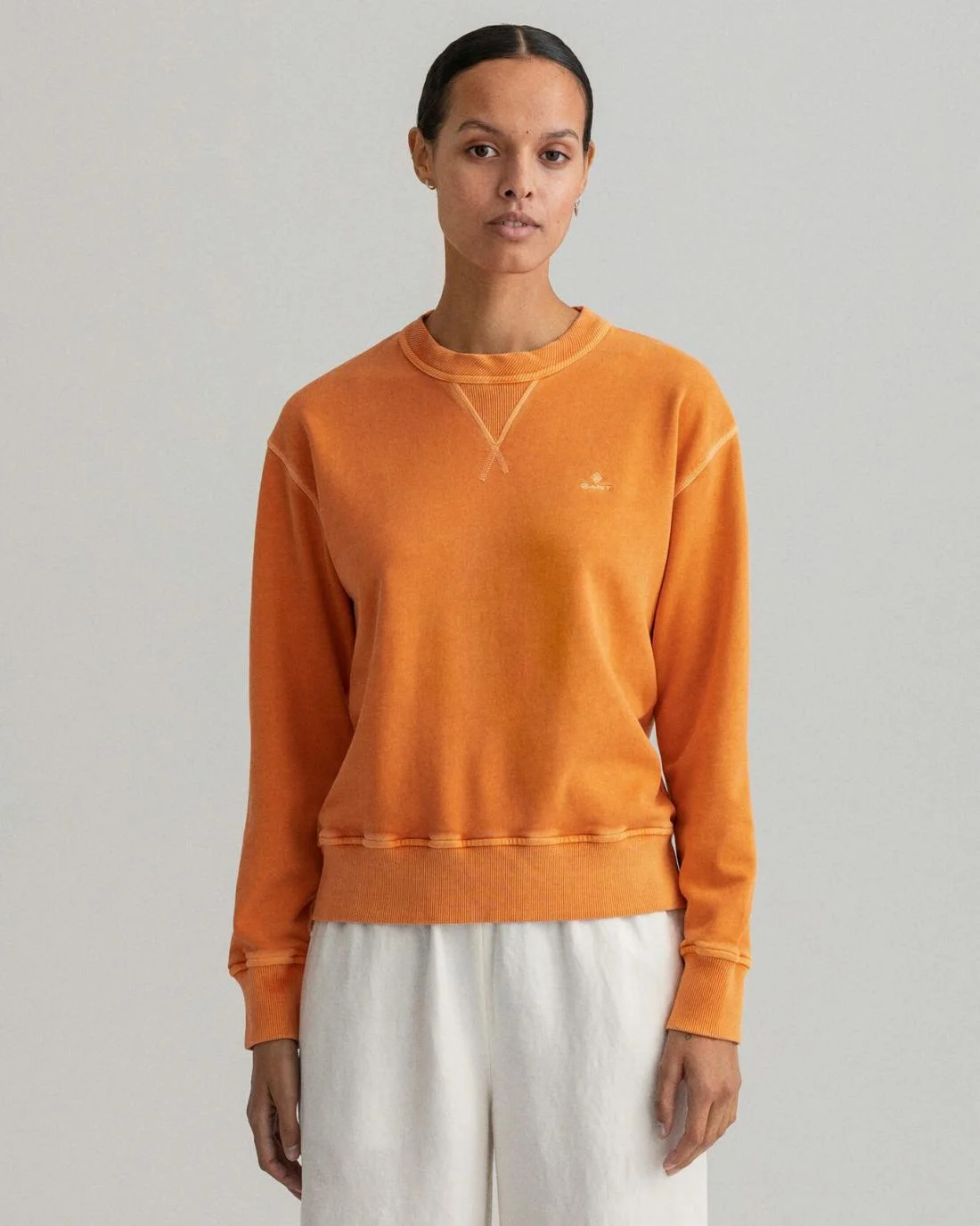 Hoodies And Sweats | Womens GANT Sunfaded Crew Neck Sweatshirt Russet Orange