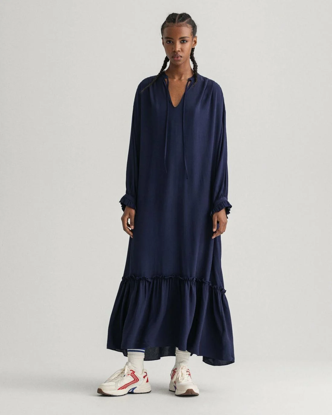 Dresses | Womens GANT Wrinkle Popover Dress Classic Blue