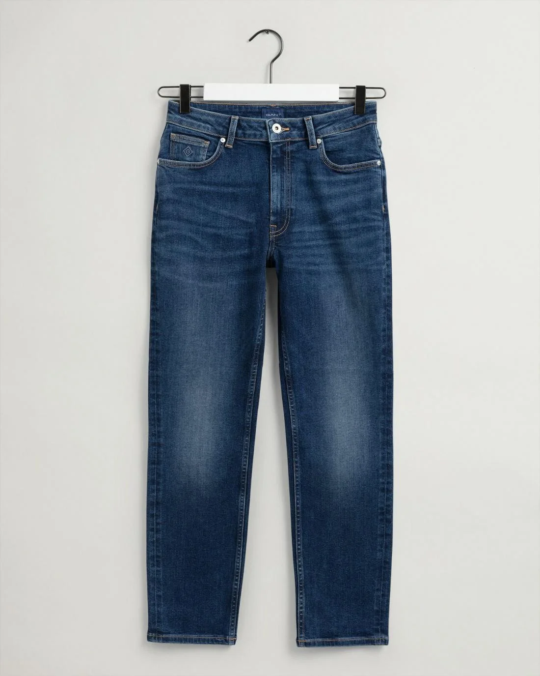 Jeans | Womens GANT Hayle Regular Fit Cropped Stretch Jeans Mid Blue Worn In