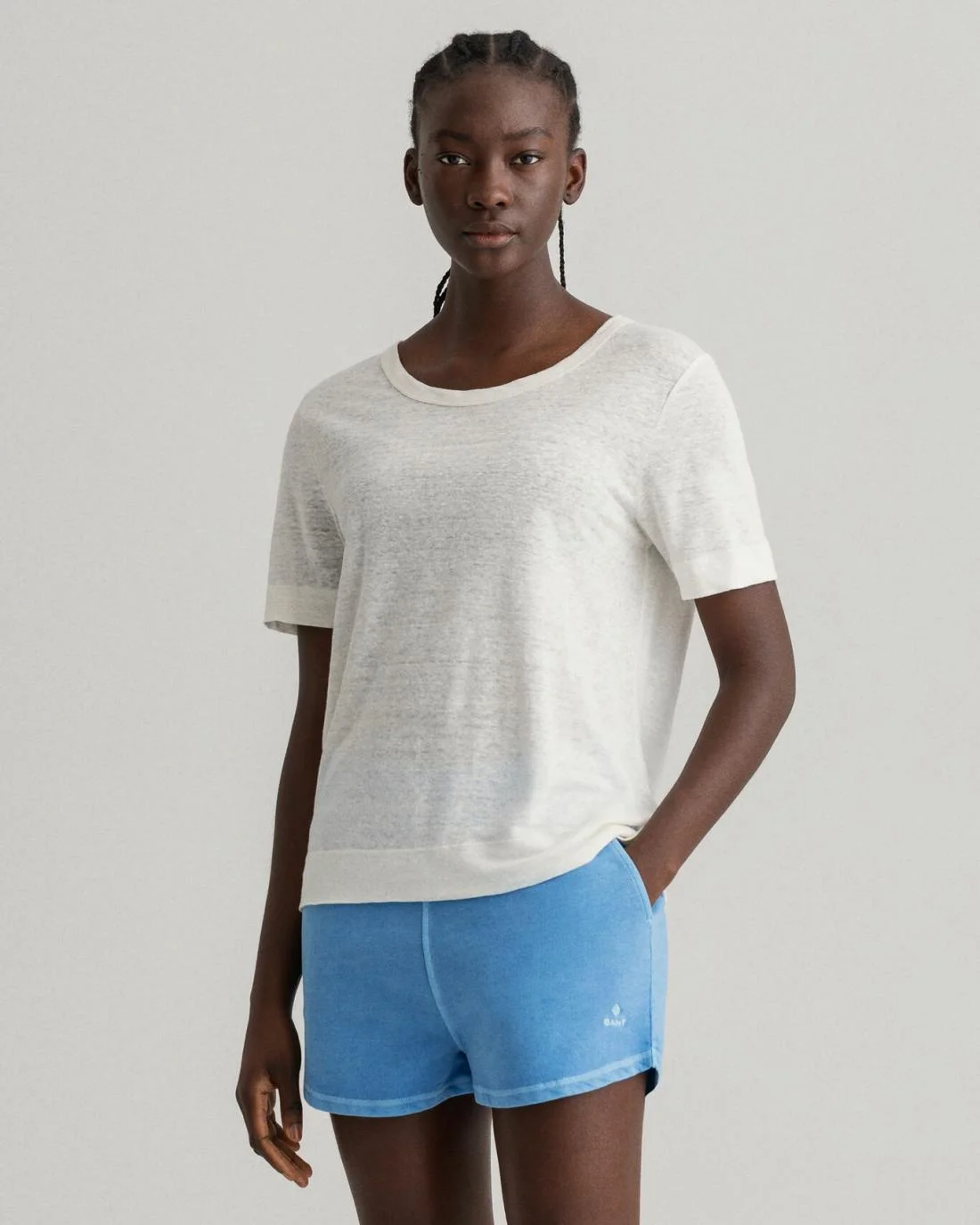 Polos And T-Shirts | Womens GANT Linen T-Shirt Eggshell