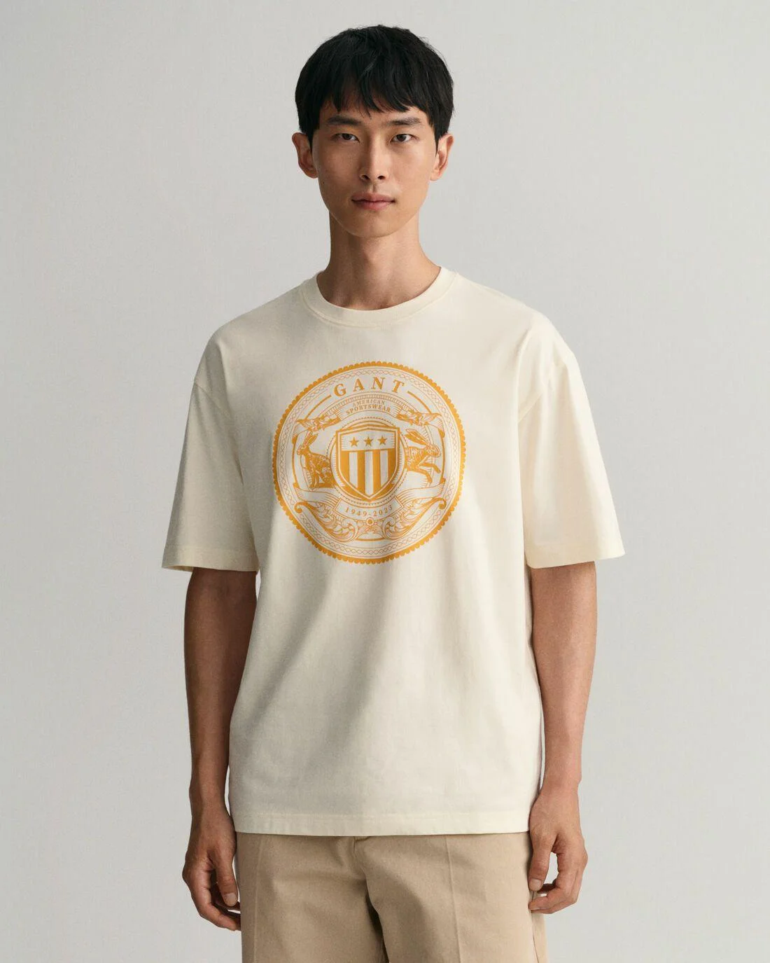 T-Shirts | Mens GANT Lunar New Year T-Shirt Cream