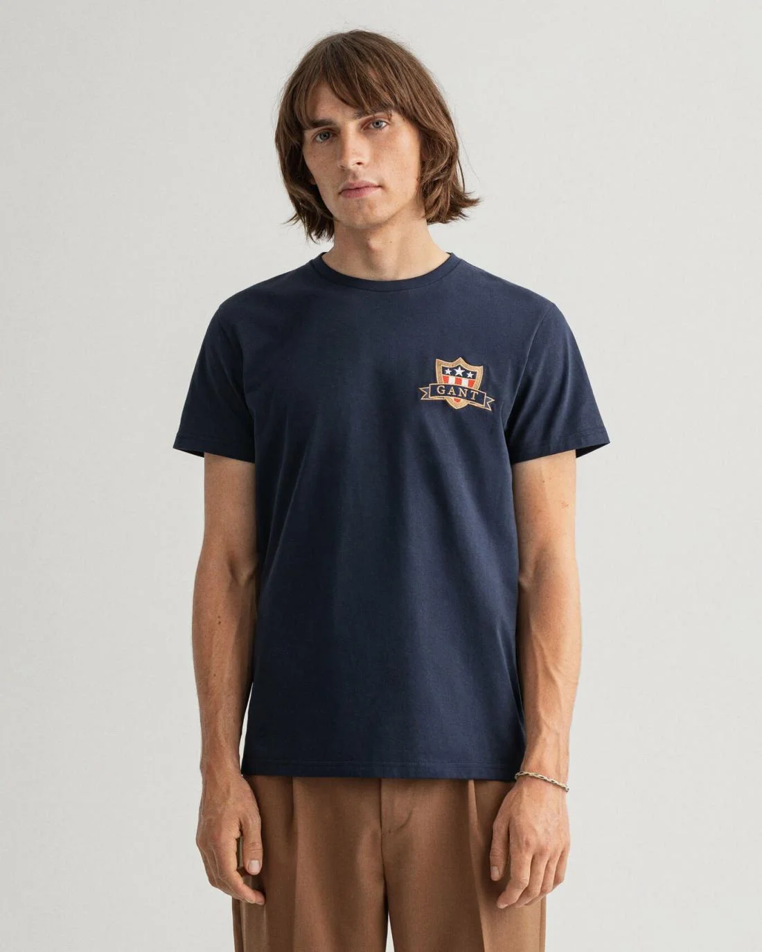 T-Shirts | Mens GANT Banner Shield T-Shirt Evening Blue