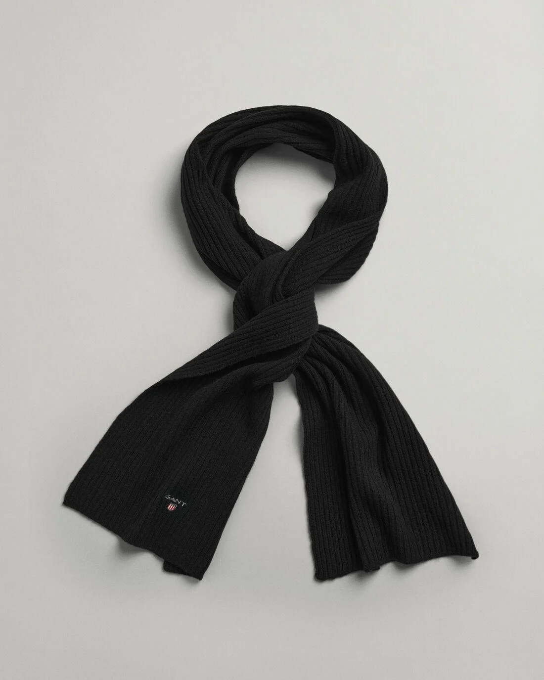 Gloves &amp; Scarves | Mens GANT Wool Knit Scarf Black