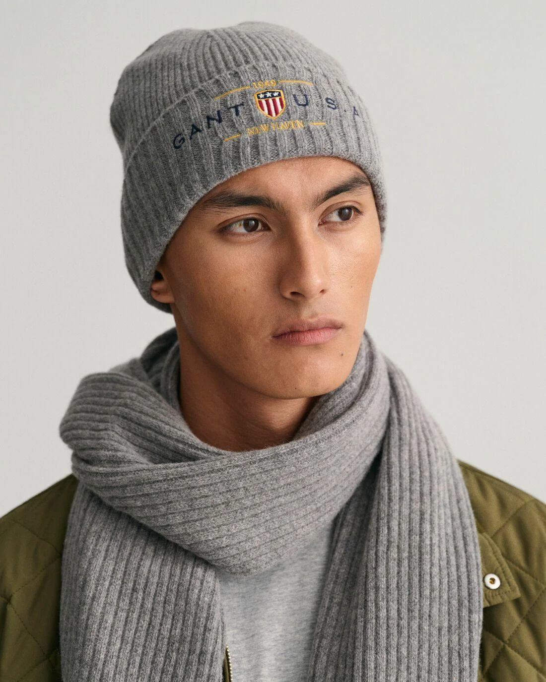 Caps And Hats | Mens GANT Scarf And Beanie Gift Box Dark Grey Melange