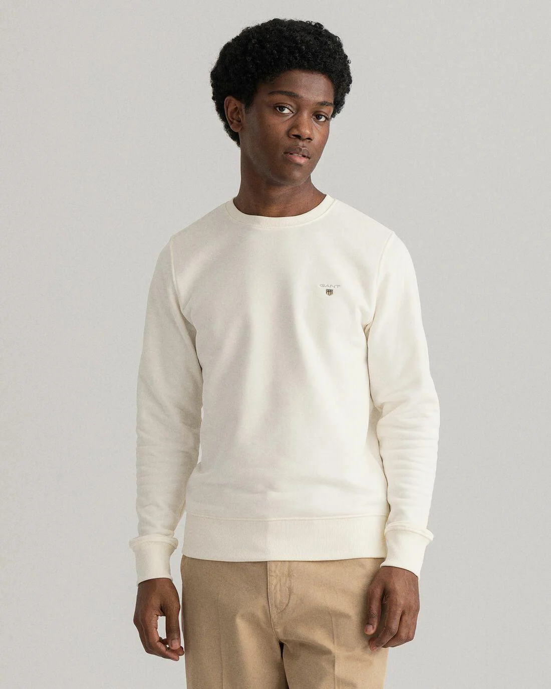 Hoodies And Sweats | Mens GANT Original Crew Neck Sweatshirt Eggshell